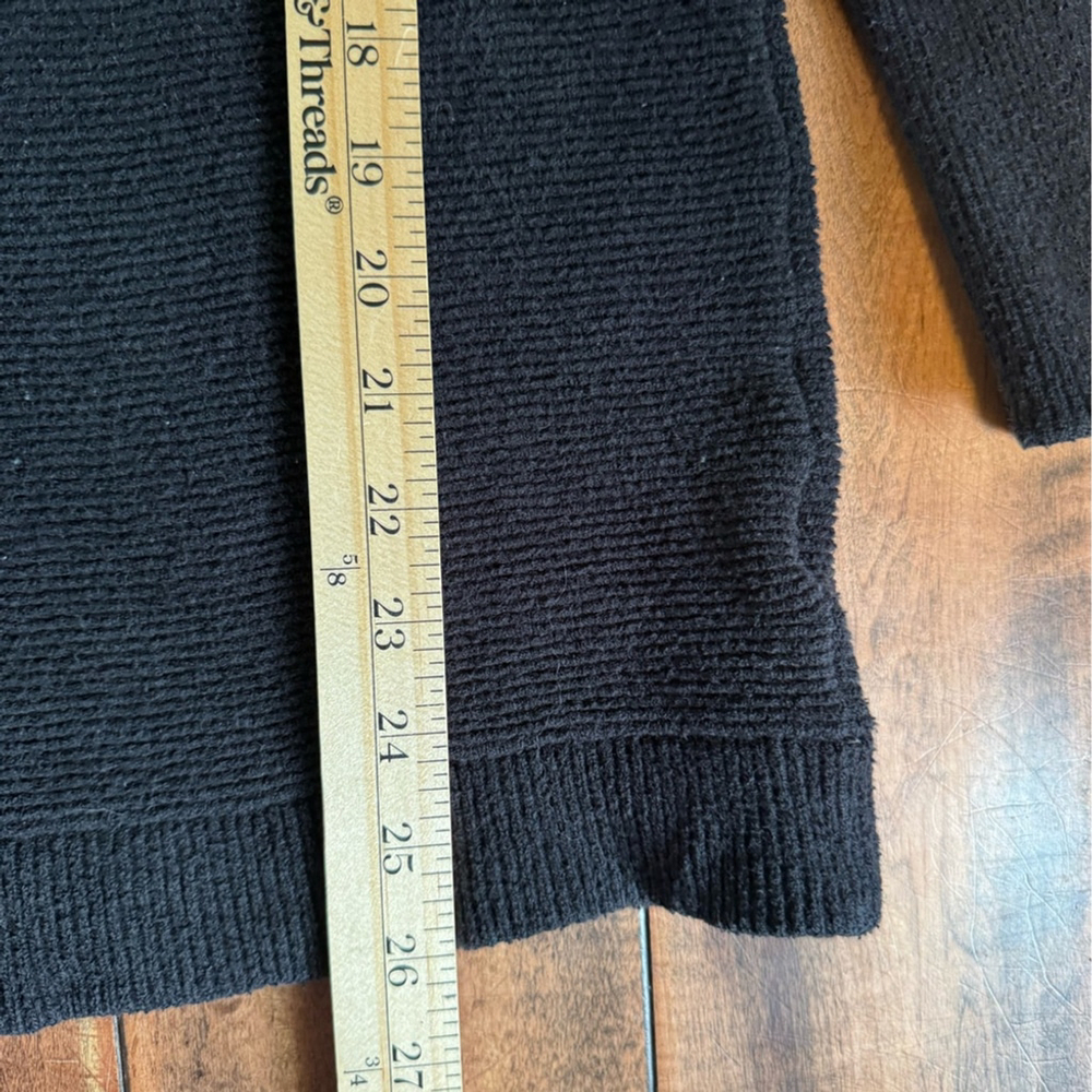 Free People Ottoman Slouchy Tunic Sweater Black Oversized Cozy - Picture 9 of 9